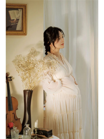 MQTIME  -   Fation Women Photography Props Maternity Dresses Lace Perspective Pregnancy Pregant Dress Studio Photoshoot Photo Clothes